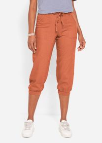 3/4 Hose aus Baumwoll-Leinen-Mix, orange, Größe 52, Leinen, bonprix