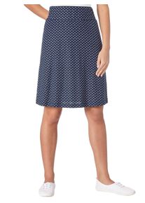 Dames Jerseyrok met comfortband aan de binnenzijde in marine/wit gedessineerd ,maat 36, WITT, 50% Katoen, 50% Modal