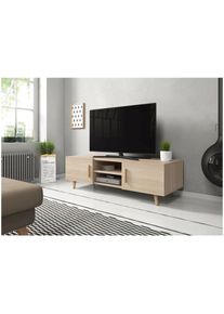 Azura Home Design - Meuble tv sweeden, 140 cm, chêne