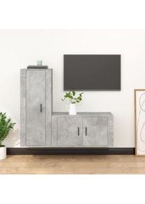 vidaXL Ensemble de meubles tv 2 pcs gris béton bois d'ingénierie