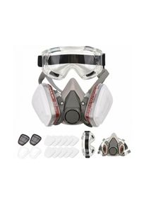 Respirateur réutilisable Demi-masque 6200 Masque à gaz Protection respiratoire Respirateurs avec lunettes de sécurité pour peinture Soudage à la
