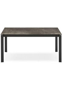 Table extensible 10 couverts eminence fast 230 cm pieds métal plateau céramique plomb - noir