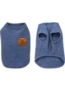 Ensoleille - T-Shirt pour Chien, Vêtements pour Chat, 100% Coton, pour Mini-Chien, Petit Chien et Chat (s- Bleu)