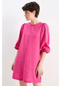 C&Amp;A Kleid mit Puffärmeln, Pink, Taille: 36