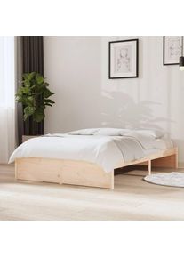 Cadre de lit bois massif 120x190 cm petit double - vidaXL