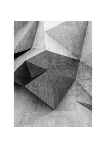 Bricoflor - Papier peint panoramique noir et blanc formes géométriques | Tapisserie panoramique graphique effet abstrait | Papier peint panoramique