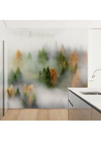 MICASIA Papier peint intissé - Cloud Forest In Autumn - Mural Carré Dimension HxL: 240cm x 240cm