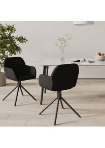 Réglez 2 chaises de salle à manger en velours avec structure de conception noire différentes couleurs Couleur : Noir