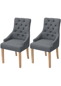 Design In - Lot de 2 Chaises Scandinave - Chaises de salle à manger gris foncé tissu vidaXL