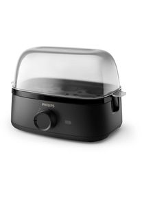 Philips - série 3000 cuiseur d'oeufs, différents niveaux de cuisson, format familial, puissance 400 w, accessoire poché, noir (HD9