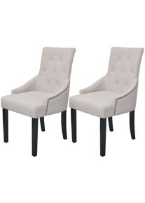 Design In - Lot de 2 Chaises Scandinave - Chaises de salle à manger gris crème tissu vidaXL