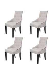Design In - Lot de 4 Chaises Scandinave - Chaises de salle à manger gris crème tissu vidaXL