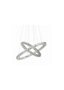 Pendelleuchten 48W Luxus Modernen Kristall Anhänger Kronleuchter Pendelleuchte Führte Deckenleuchte mit zwei Ring (48W Kaltweiß) Naizy