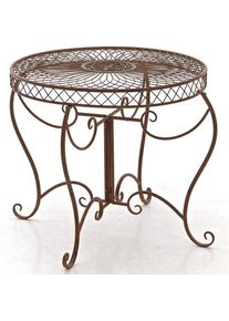 CLP - Table ronde avec un style romantique orné de différentes décorations de couleurs colore : antique brun