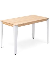 Table bureau Lunds 120x60x75cm Blanc-Naturel. Box Furniture Blanc