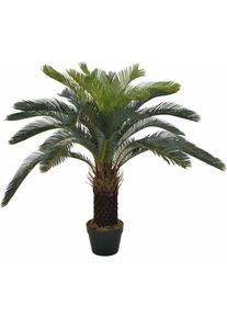 vidaXL Cycas Palm artificiel avec plante décorative en vase vert différentes tailles Taille : 90 cm