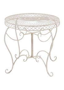 CLP - Table ronde avec un style romantique orné de différentes décorations de couleurs colore : Crème antique