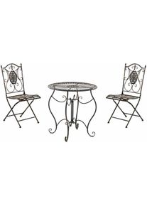 CLP Ensemble de meubles de jardin romantique Table de conception nostalgique et 2 chaises différentes couleurs colore : Bronze