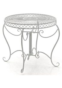 CLP Table ronde avec un style romantique orné de différentes décorations de couleurs colore : Blanc antique