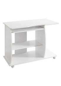 Wohnling Schreibtisch weiß rechteckig, Wangen-Gestell weiß 90,0 x 50,0 cm