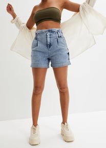 bonprix Női Paperbag farmer rövidnadrág, kék, 34