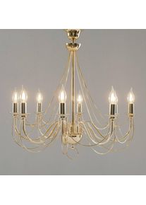 Domiluce Retro chandelier, 8-bulb, gold, 75 cm suspension