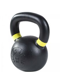 Kettlebell en fonte noir avec couleur rayé poignées disponible de 4kg à 32kg - Haltère russe - Poids : 16 kg - Gorilla Sports
