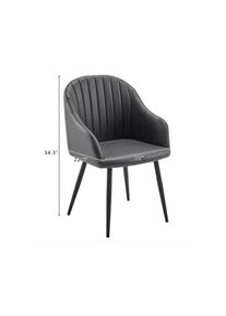 2 Pack de chaises de salle à manger modernes, chaises d'appoint tapissées avec pieds en métal, chaises de salon pour le salon, la chambre à coucher