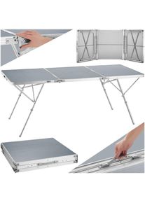TecTake - Table de camping pliable 180 x 70 x 70,5 cm - argent