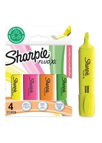 sharpie Fluo XL Textmarker | Keilspitze | sortierte fluoreszierende Farben | 4 Stück