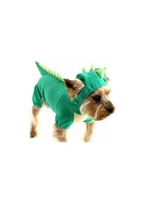 Ensoleille - Costume de conception de dinosaure pour chien, Costume de dinosaure d'halloween pour chien de taille moyenne et grande, vêtements verts
