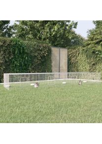 MAISONCHIC - Clapier lapin Cage à Lapin Enclos 4 panneaux 433x109x54 cm Fer galvanisé 78868