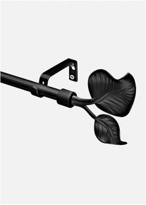 Tringle à rideau embout feuille - noir - taille 120 cm - bonprix