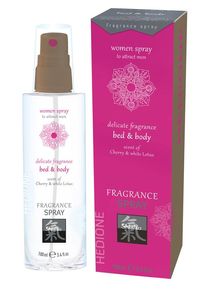 Shiatsu Feromonen Bed & Body Spray Voor Vrouwen - Kers & Witte Lotus
