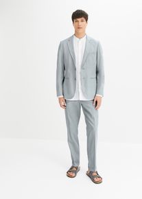 bonprix Öltöny lenvászonnal, Slim Fit (2-részes szett): zakó és nadrág szürke 64