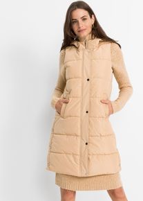 Tikattu hupullinen liivi, beige, 38, bonprix