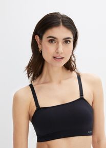 bonprix Mujer Sujetador Bandeau acolchado Feel Comfort sin costuras y tirantes extra&iacute;bles negro 3 (M)