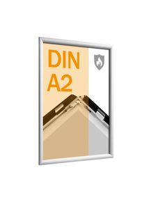 Cadre clic-clac ignifuge A2 film de protection PET, 4 chevilles et vis | argent, aluminium