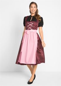 Midipituinen dirndl-mekko ja esiliina (2-os. setti), punainen, 36, bonprix