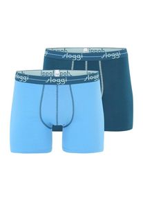 Sloggi Boxershorts Herren blau Größe XL Logoprint
