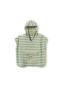 Tchibo - Poncho frotte dla niemowląt i dzieci -rozmiar 134/140 - kolor: zielony/beżowy/w paski
