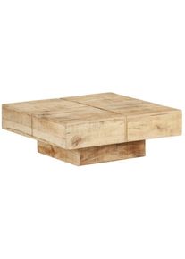Design In - Table basse de salon Bout de canapé Tables d'appoint pour chambre - 80x80x28 cm Bois de manguier massif XTT43837
