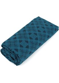 Linnea - Drap housse imprimé 100% coton talisman Bonnet de 40 cm 180x200 cm - Bleu Paon