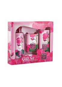 Rose of Bulgaria sprchový gel s růžovou vodou 100 ml + toaletní mýdlo s růží 50 g + pleťový denní krém s růžovou vodou 30 ml,