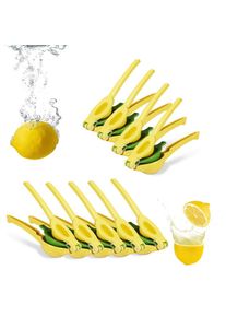 Relaxdays - Presse citron manuel, lot de 10, presse agrumes 2 en 1 pour citron et citron vert, Bar HxlxP: 5,5 x 7,5 x 22 cm, jaune