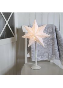 STAR TRADING Romantic standing star with a wooden frame, white