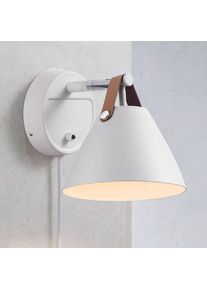 DFTP by Nordlux Strap wall light with a leather strap, white