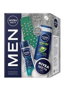 Nivea Männerpflege Körperpflege Geschenkset Energy Pflegedusche 250 ml + Deodorant 150 ml + Creme 75 ml + Socken