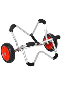 HOMCOM Aluminum Kayak Cart Canoe Carrier Dolly Trolley Airless Tires Beach Sand Silver | Aosom Ireland