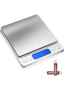 3kg/0.1g Balance de cuisine precision Électronique, inoxydable pese aliment cuisine avec affichage LCD et fonction tare, 6 unités, pesée des aliments